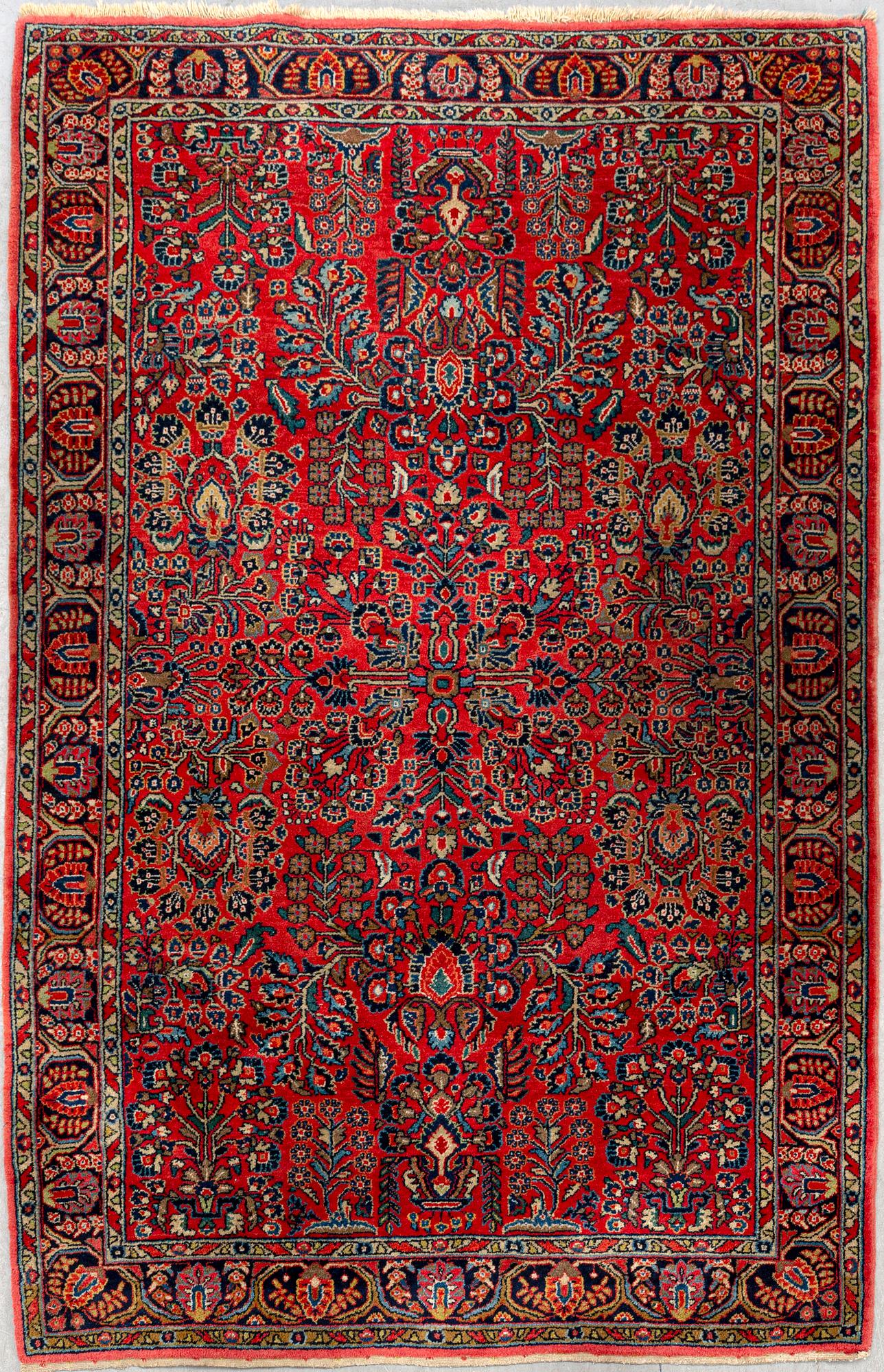 A semiantique kashan carpet ca 214x135 cm.