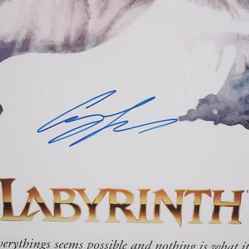 FILMAFFISCH, "Labyrinth", 5 st egenhändiga autografer.