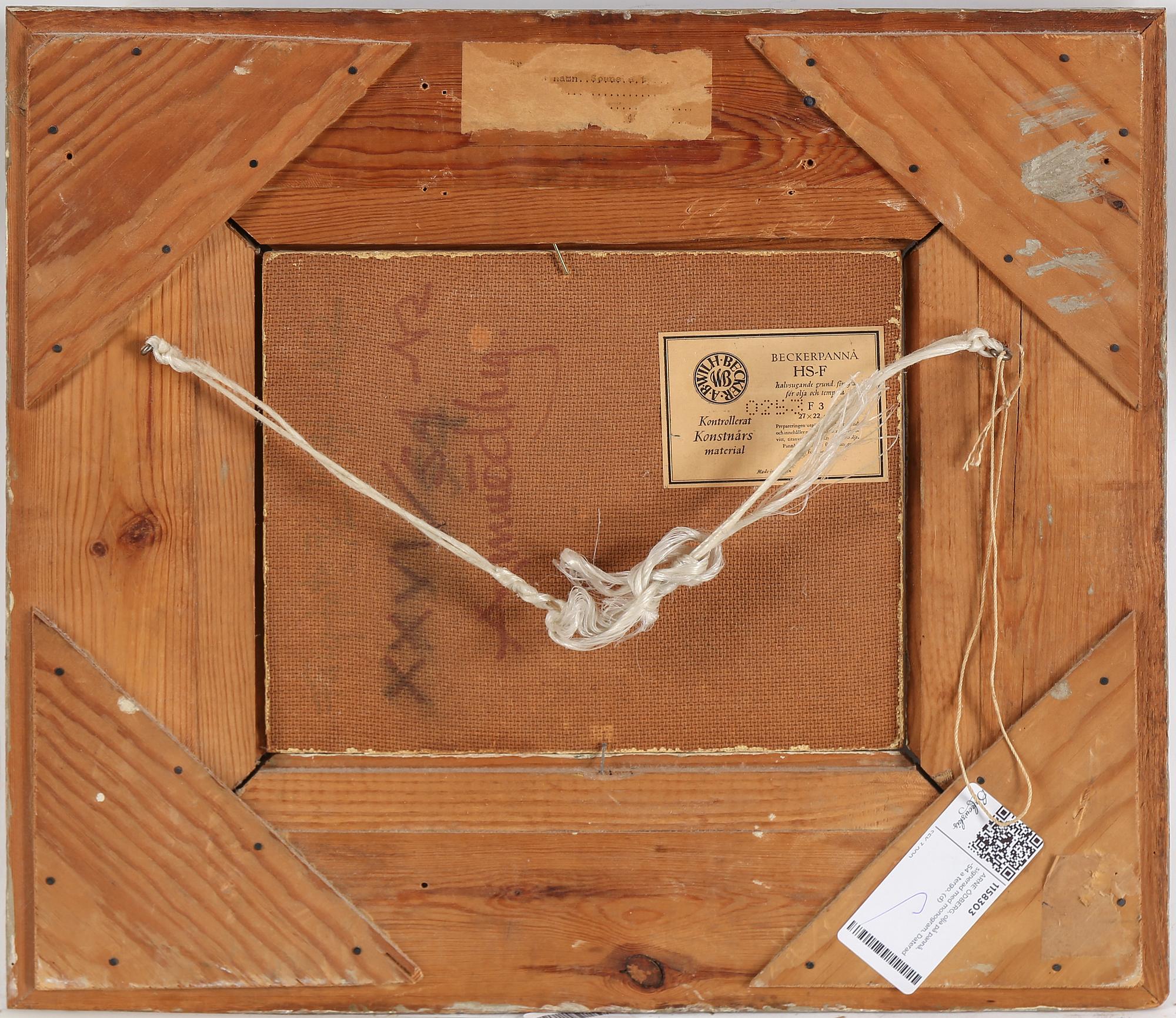 ARNE ÖDBERG, oil on panel, signed with monogram. Dated -54 verso.