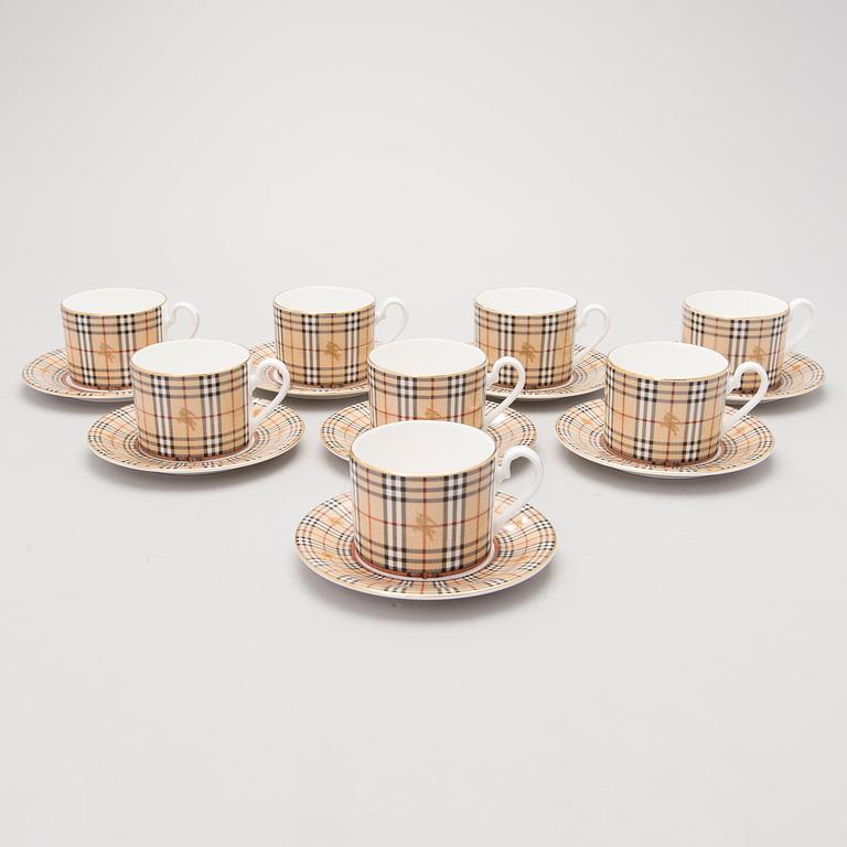 BURBERRY, KAHVIKUPPEJA, 8 kpl, posliinia, Englanti.