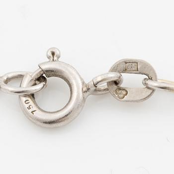 Necklace 18K white gold with brilliant-cut diamonds.
