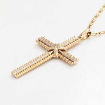 Cartier, kaulaketju riipuksella, risti "Trinity", 18K kolmiväri kulta.
