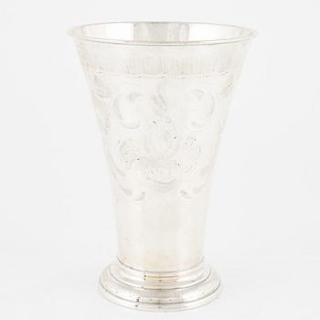 A Swedish 20th century silver beaker/vase, mark of C.G. Hallberg, Stockholm 1930.