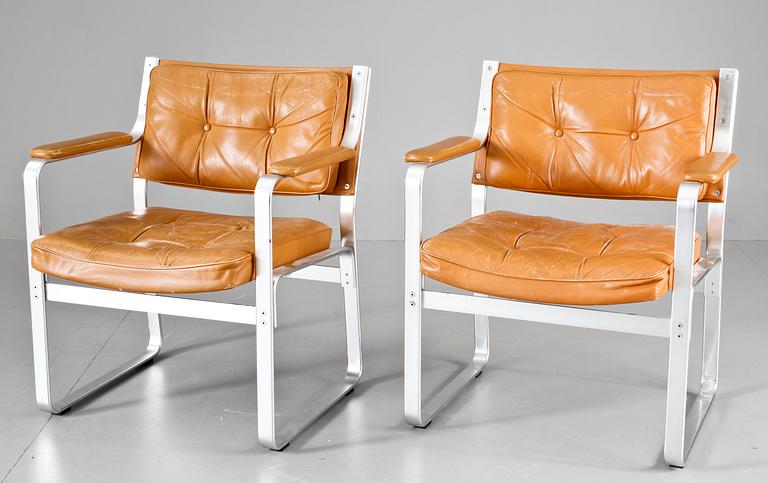 FÅTÖLJER, ett par, "Mondo", Karl-Erik Ekselius,JOC Möbler, Vetlanda 1960/70-tal.