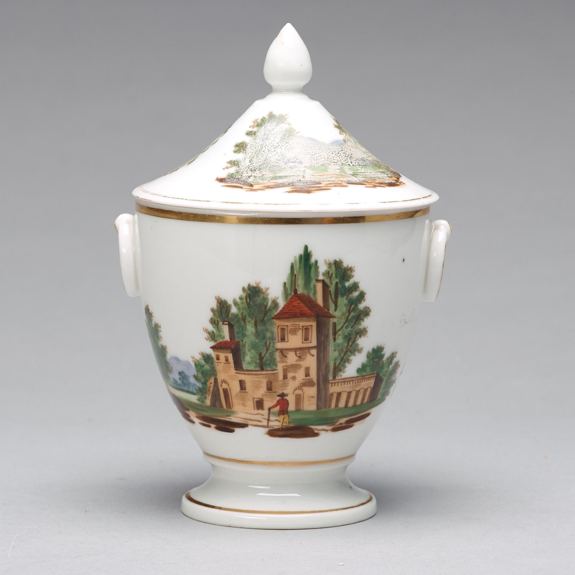 KAFFE och TESERVIS, 18 delar, porslin. Frankrike, Empire, tidigt 1800-tal.
