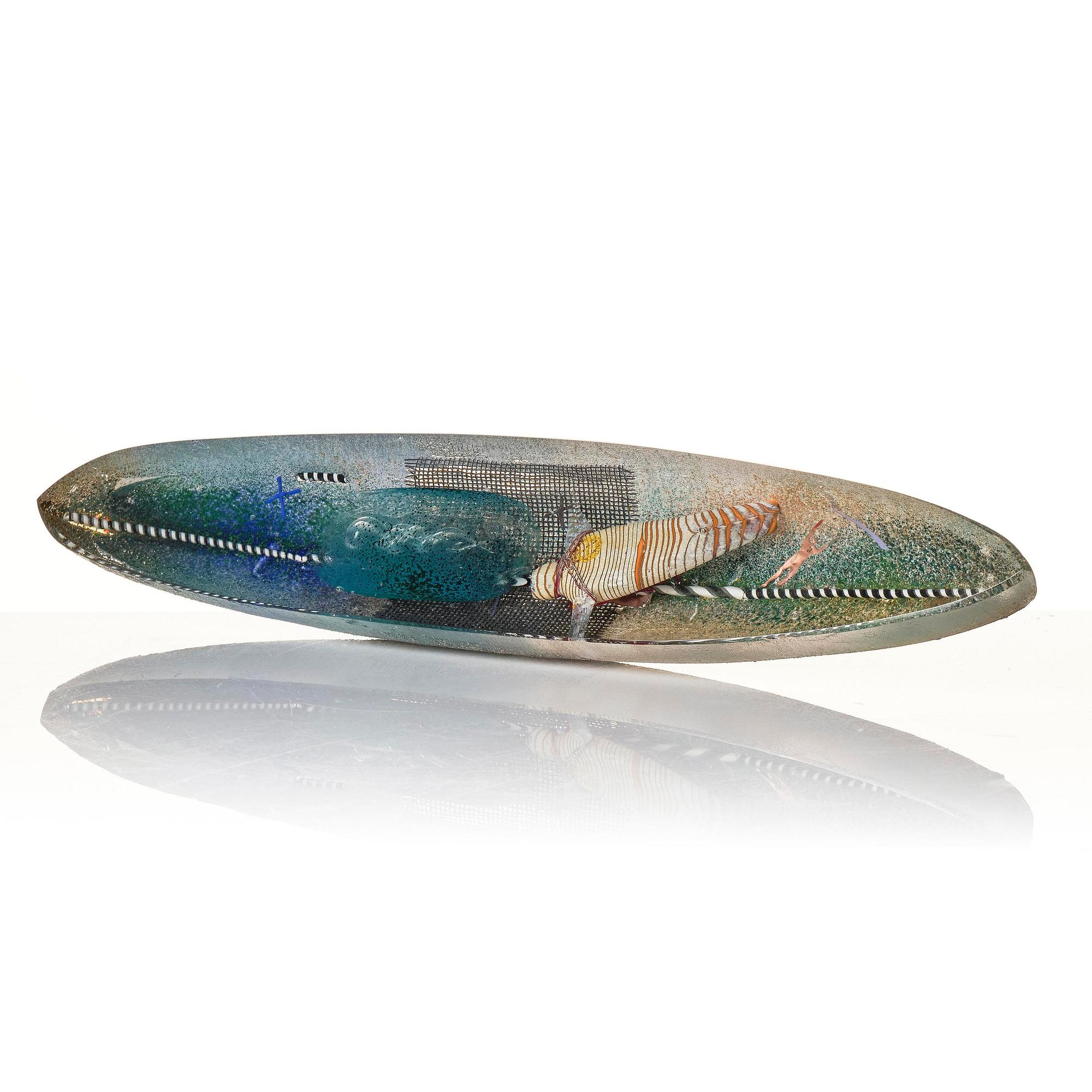 Bertil Vallien, a unique sand cast glass sculpture, Kosta Boda, Sweden.