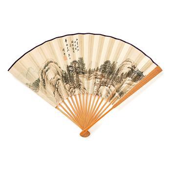 996. A Chinese fan, signed 'Shuping', presumably Yao Shuping (c.1882-1924).