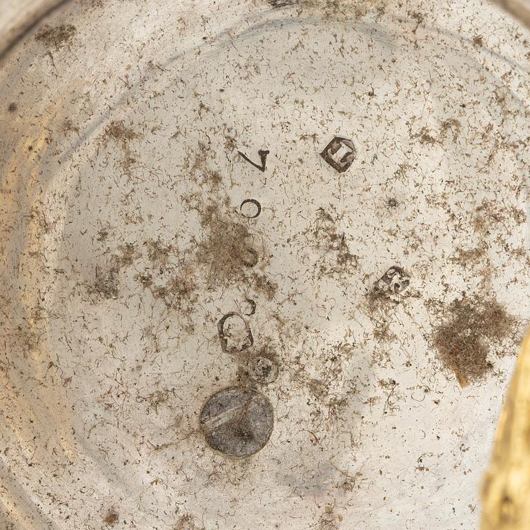 A silver double-case pocket watch by Robert Markham (watchmaker in London c 1725).