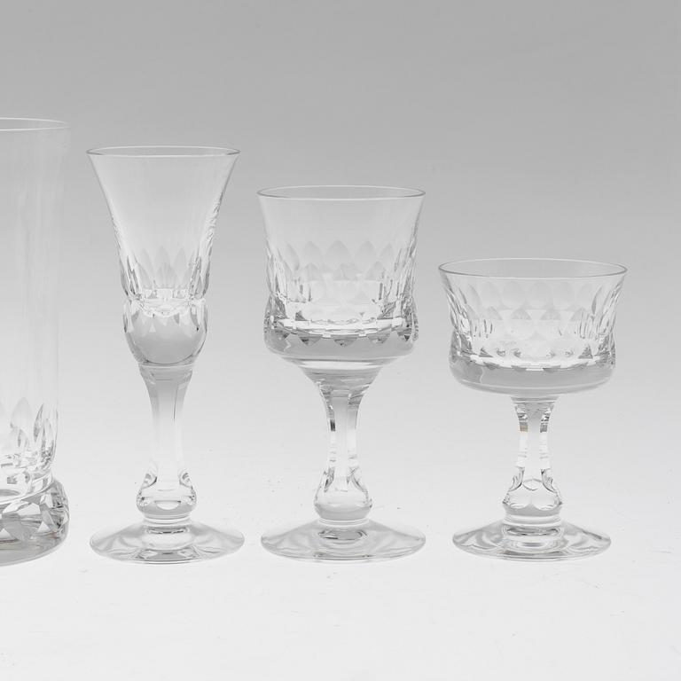 A 98-piece Swedish crystal stemware service "Prince" design Göran Wärff for Kosta.