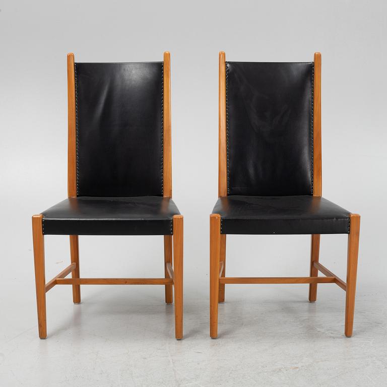 Carl Östergren, dining group, 6 chairs and dining table, made by master carpenter David Sjölinder around 1962.