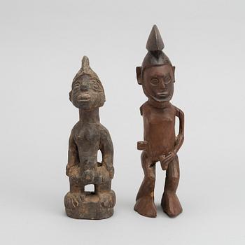 Two sculptures, Ibeji, Yoruba, Nigeria and Teke, DR Congo.