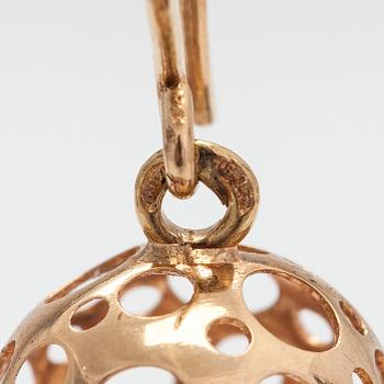 Liisa Vitali, a pair of 14K gold 'Leppäkerttu' earrings, Westerback, Helsinki.