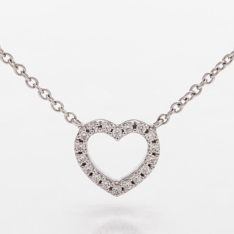 Tiffany & Co, halsband, "Metro Heart", 18K vitguld och diamanter.