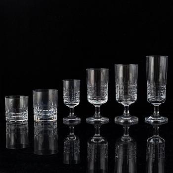 A glass service, 69 pcs, from Kosta, 20th century.