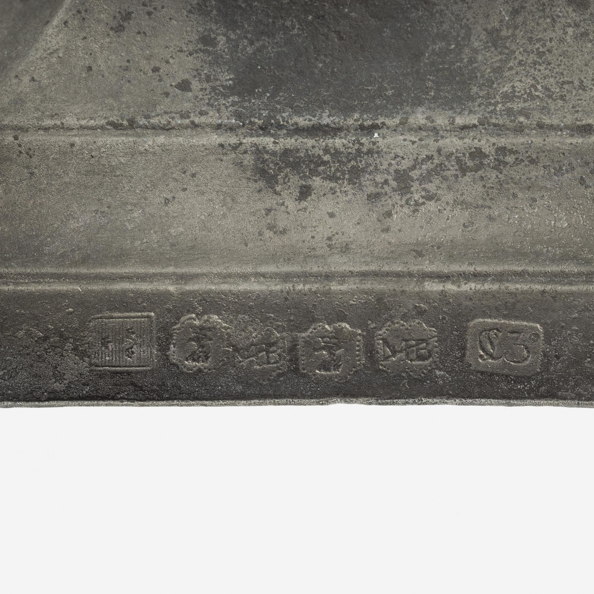 A pair of late Gustavian pewter candlesticks, mark of Magnus Bergman, Malmö 1809.