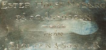 PARTI SILVER, 7 st. Bland annat C G Hallberg, Stockholm, 1937. Vikt ca 548g.
