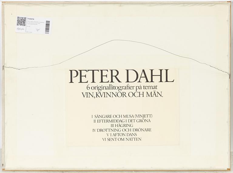 Peter Dahl, 'Wine, women and men', six colour lithographs.