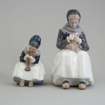 Two Royal Copenhagen porcelain figurines, Denmark, 1970s.