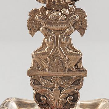 A swedish silver pocket watch stand, mark of William Lyon Gothenburg 1857.