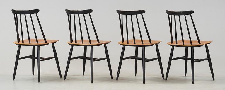 STOLAR, 4 st, "Fanett", Ilmari Tapiovaara, Edsbyverken, formgiven 1955.