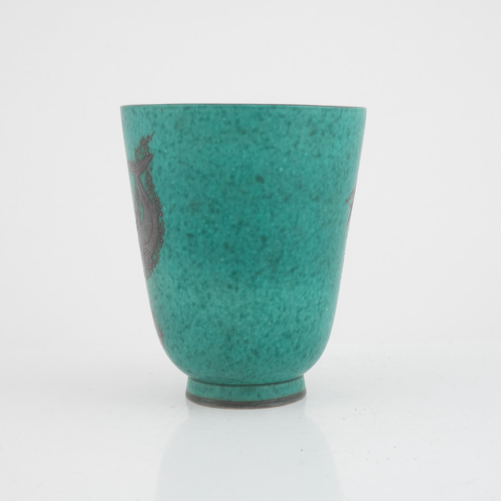 Wilhelm Kåge, vas, stengods, "Argenta", Gustavsberg, 1932.