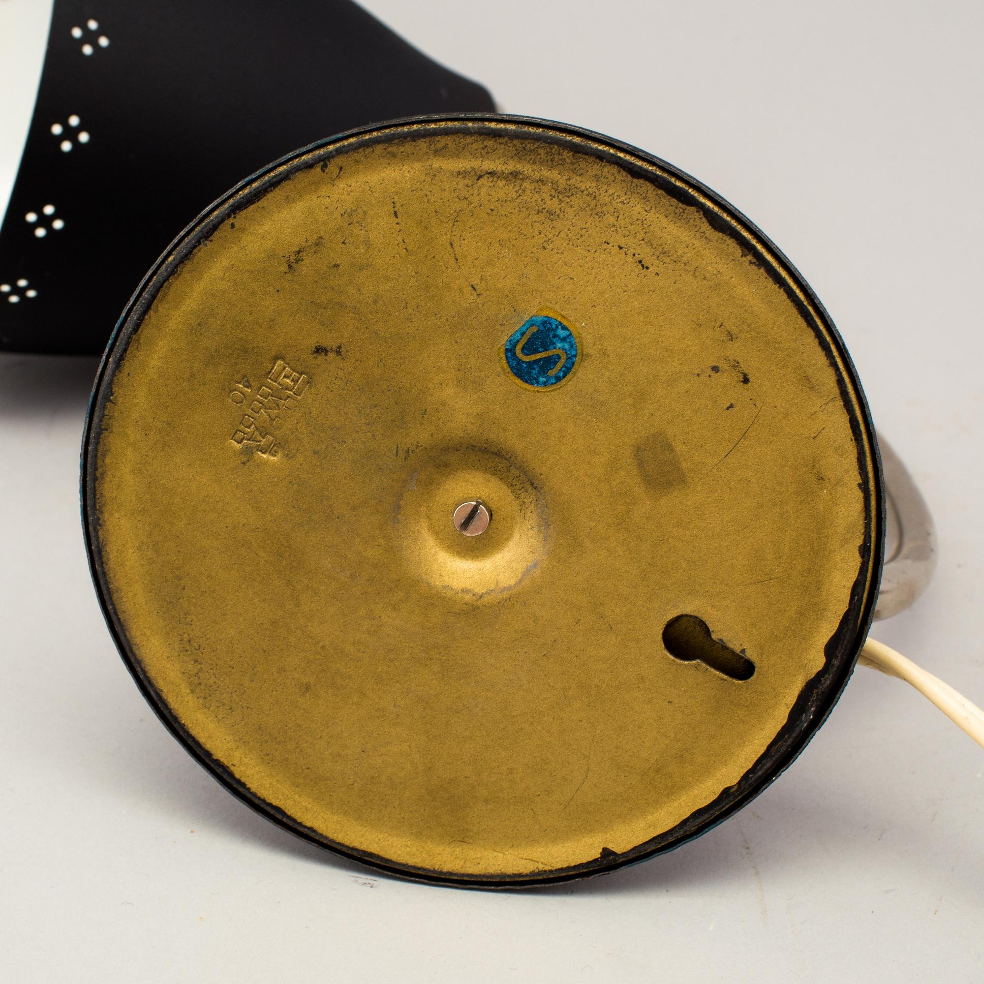 BORDSLAMPOR/VÄGGLAMPOR, ett par, Eric Wärnå, EWÅ, Värnamo, 1950-/60-tal.