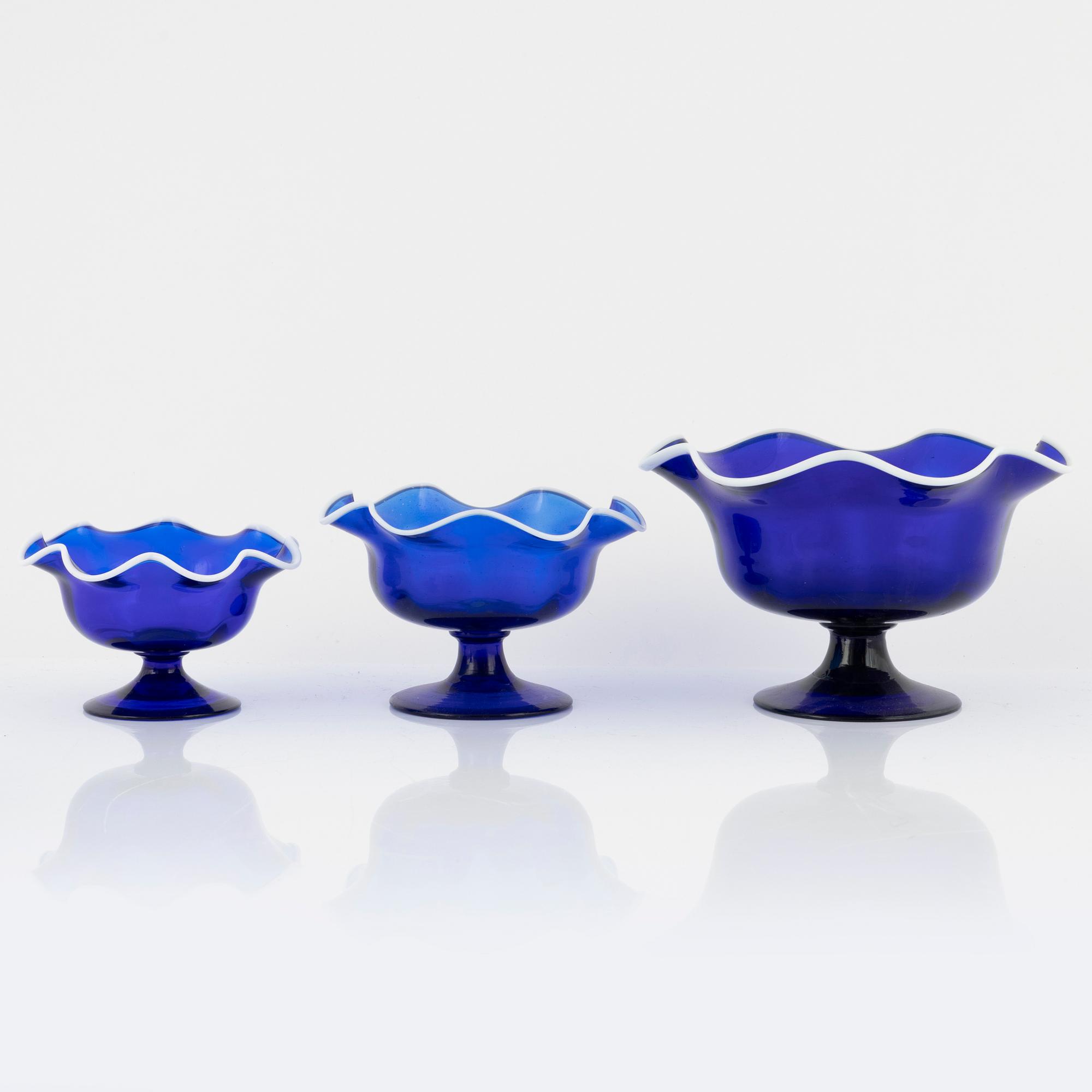31 pieces of a glass service, Hadeland, Norway, varying ages from the 20th century.