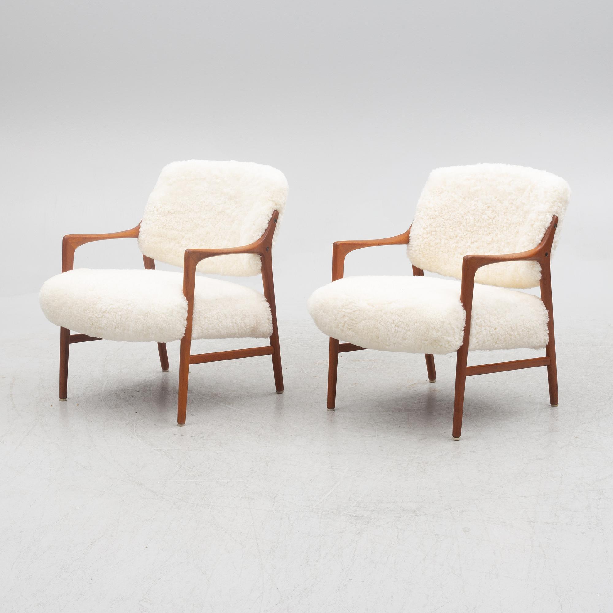 Inge Andersson, a pair of "Joel" armchairs, Bröderna Anderssons industrier, Sweden, 1950's.