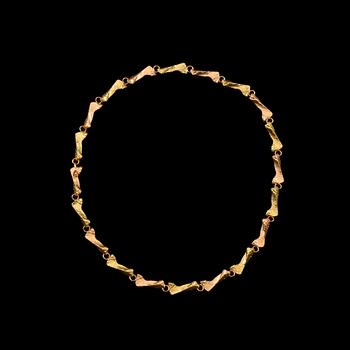 Björn Weckström, A NECKLACE, gold 14K, "Mountain Stream", Kruunu Koru 1966. Weight 24,4 g.