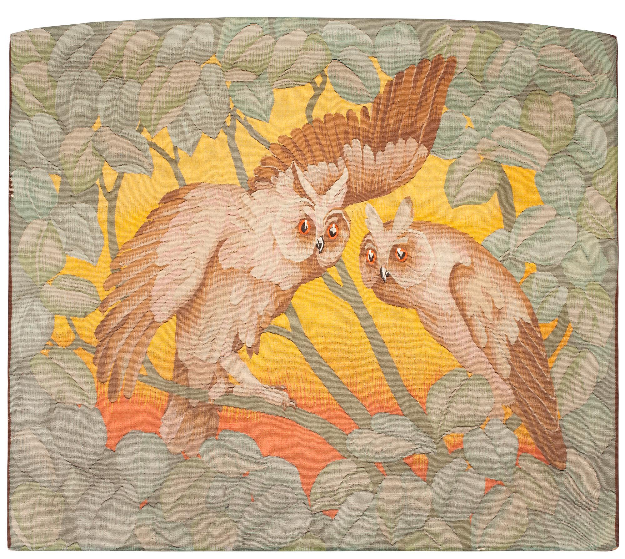 TAPESTRY. Tapestry weave. 97 x 111,5 cm. Europe around 1900. Art nouveau.