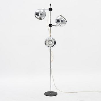 A chromed floor lamp, later part of the 20th century.