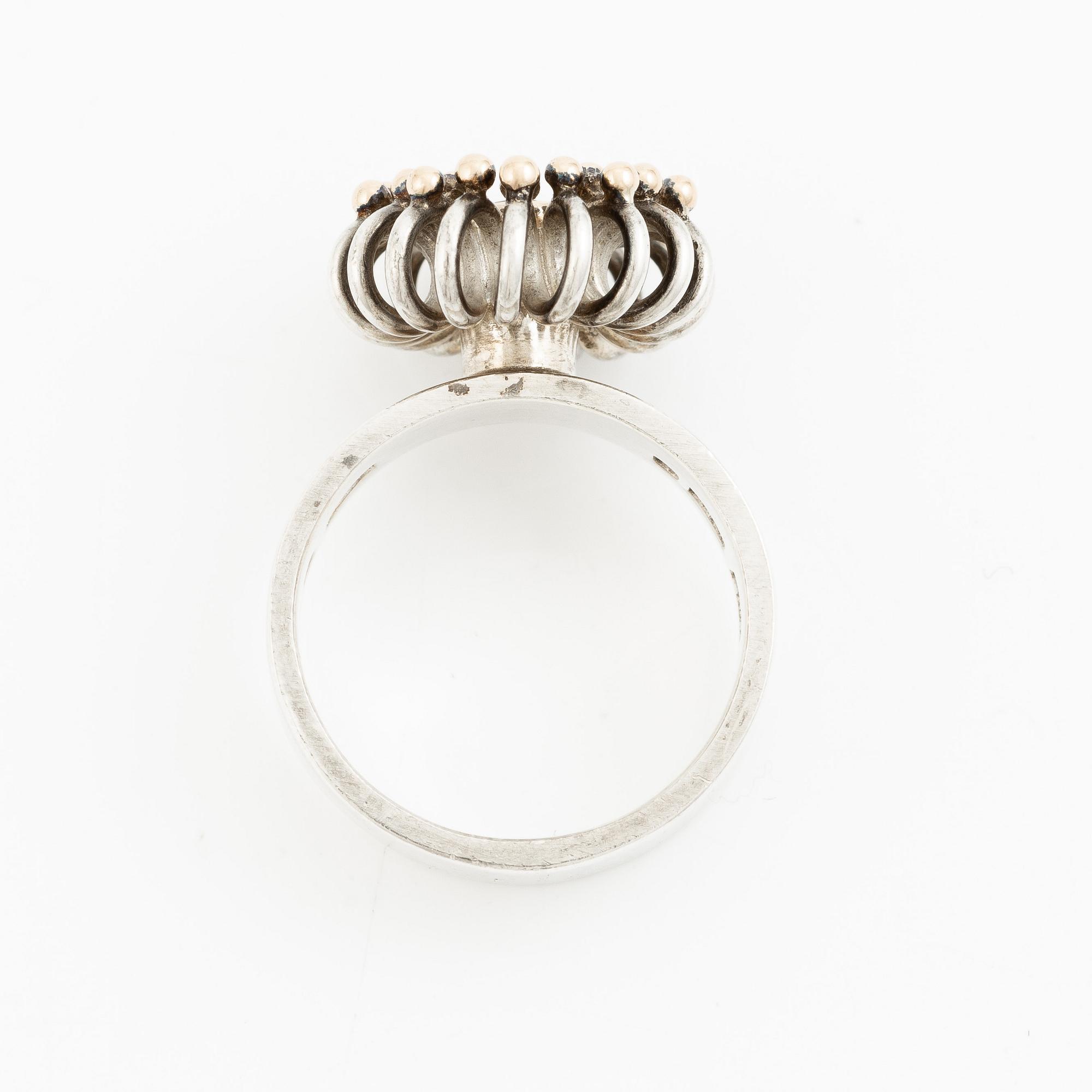 Anders Högberg, ring, sterling silver with a pink stone, Gothenburg 1989.