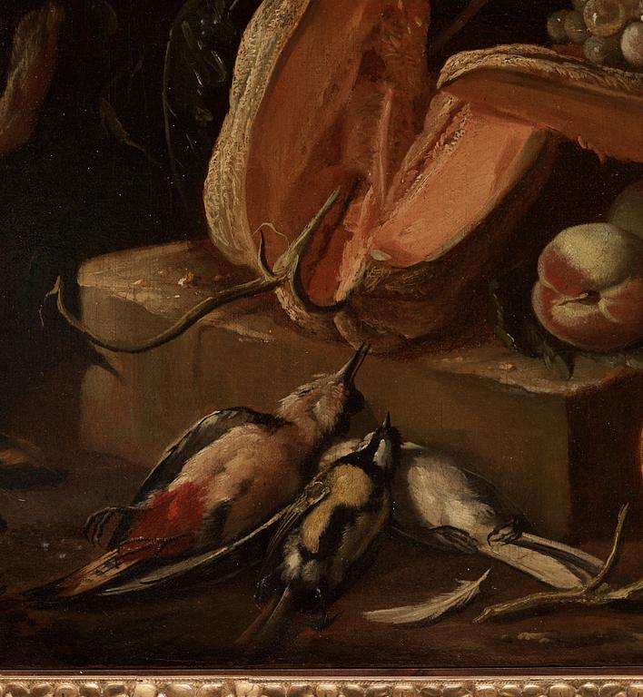 Adriaen de Gryeff, Stilleben med frukter och villebråd.