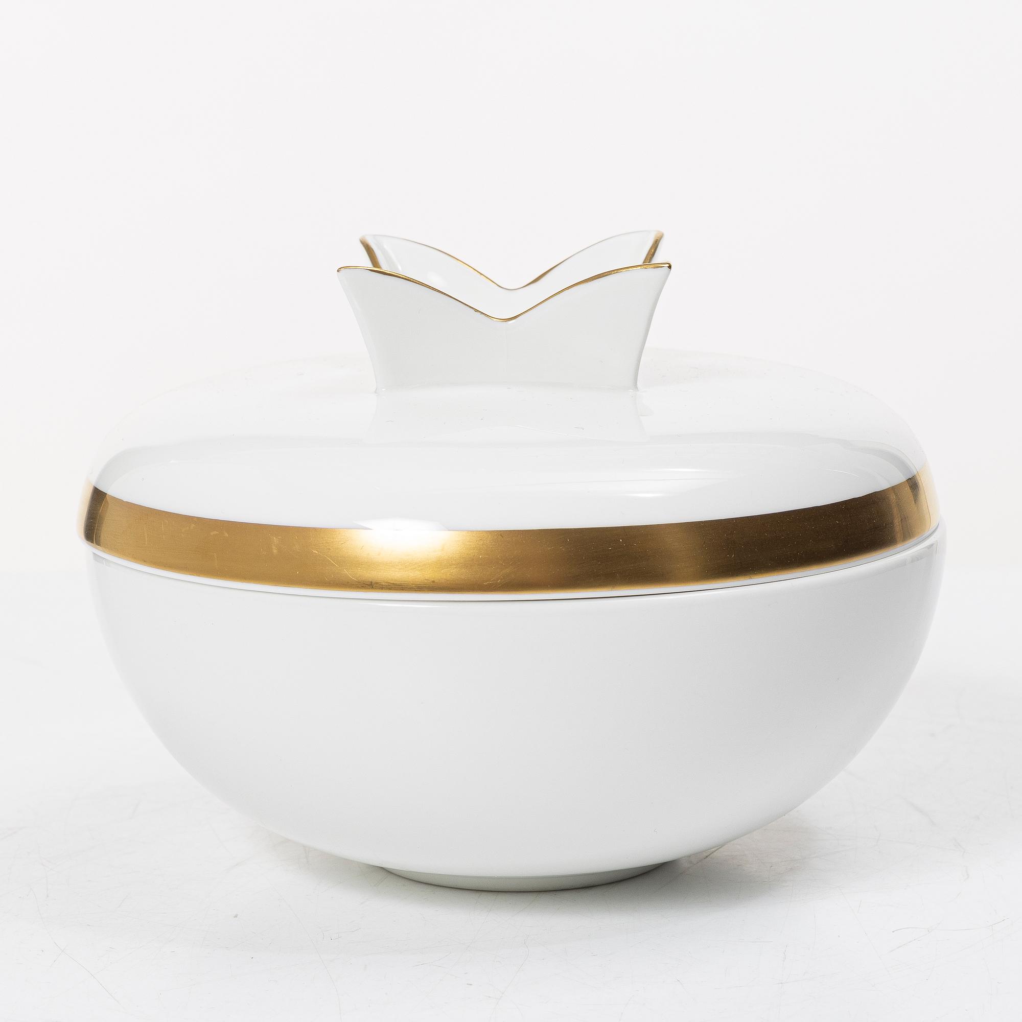 Karin Björquist, Bowls with lids, 14 pcs, porcelain, "Nobel" Rörstrand.