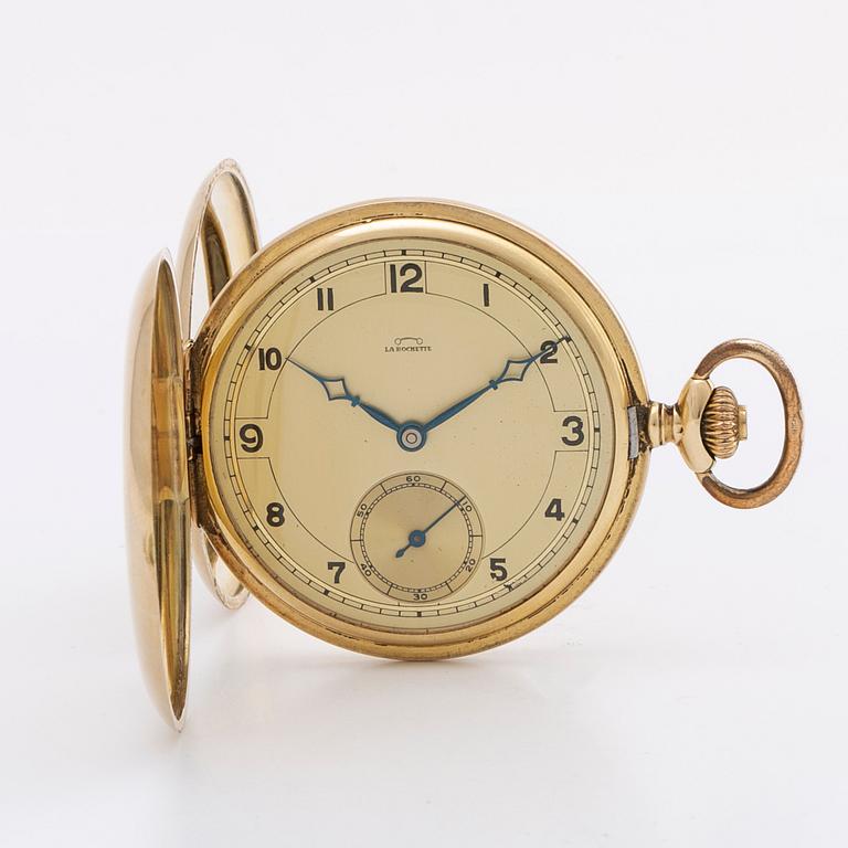 LA ROCHETTE pocket watch / savonette 14K Boliden gold, 50 mm.