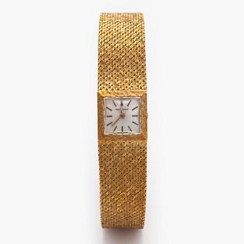 Jaeger-leCoultre, wristwatch, 14 x 14 mm, 18K gold, manual.