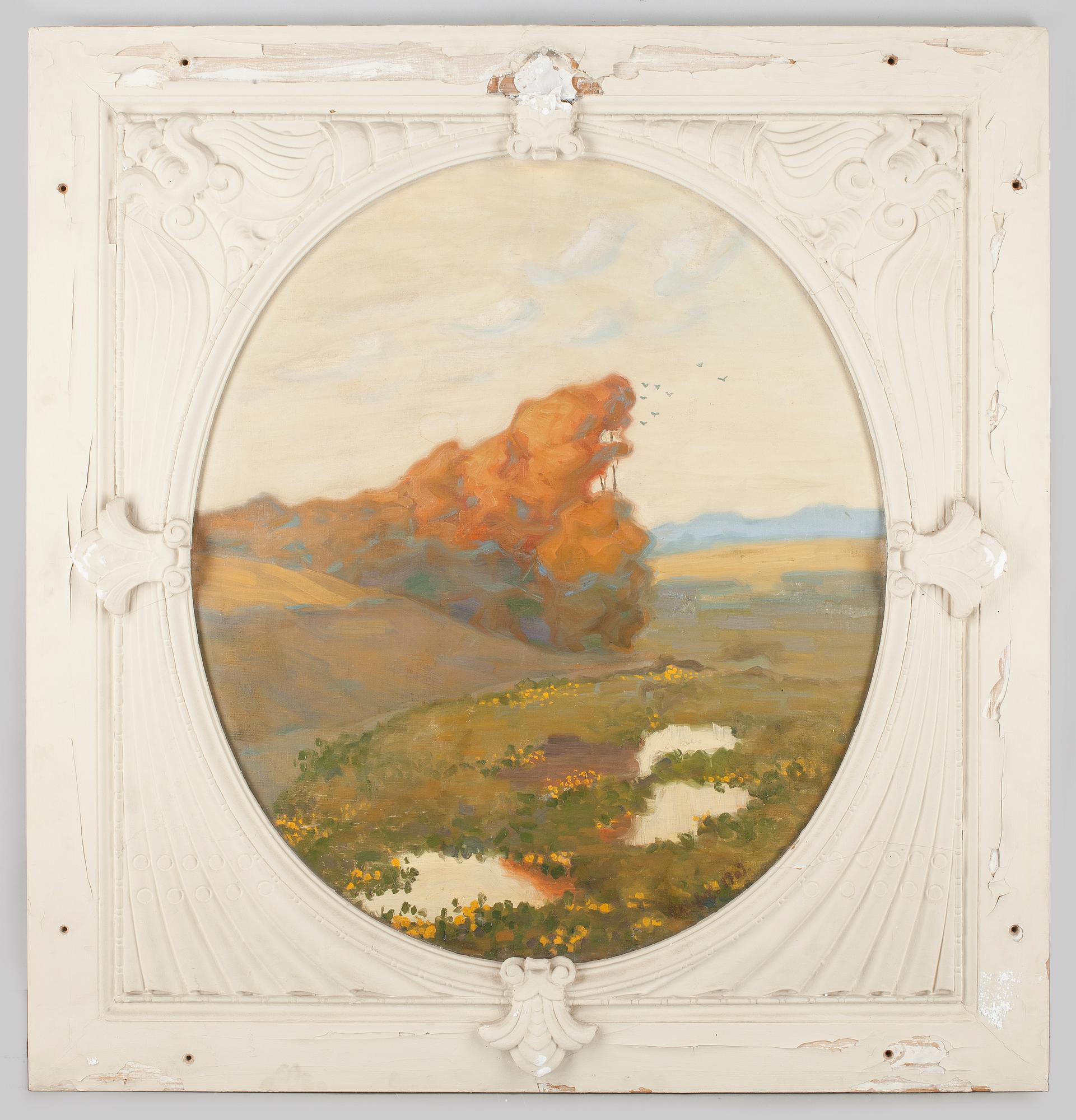 FRITZ KÄRFVE, 3 st, olja på duk uppfodrade på pannå, väggpaneler till Malmö teater. sign o dat 1909.