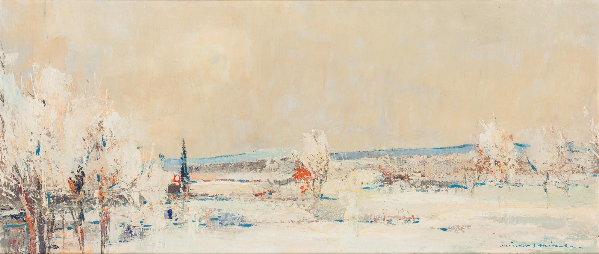 Nandor Mikola, oil on board, signed.