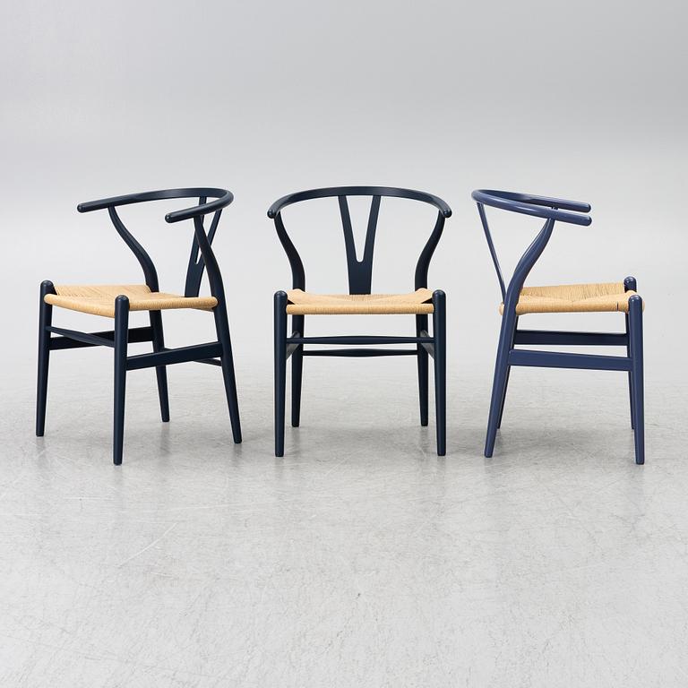 Hans J. Wegner, stolar, 3 st, "Y-stolen", Carl Hansen & Son, Odense, Danmark.