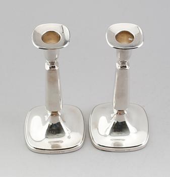 LJUSSTAKAR, 1 par, silver, Tore Eldh, Ceson, Göteborg 1987.