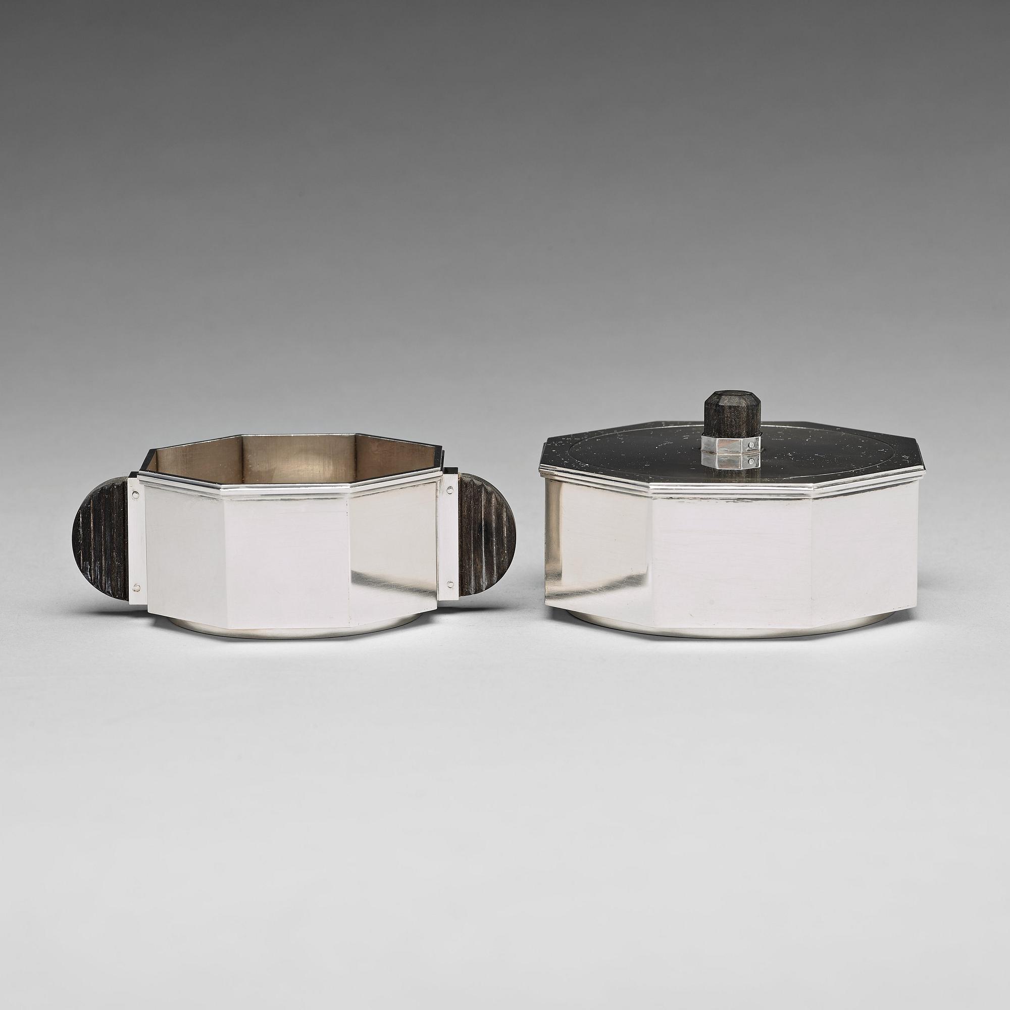 Wiwen Nilsson, a sterling sugarbowl and a bonbonnière, Lund Sweden 1950.