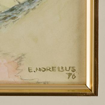 EINAR NORELIUS, akvarell, signerad och daterad 76.
