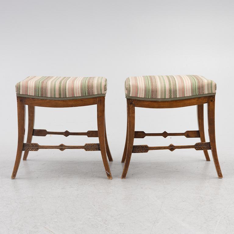 Stools, a pair, Empire, first half of the 19th century.