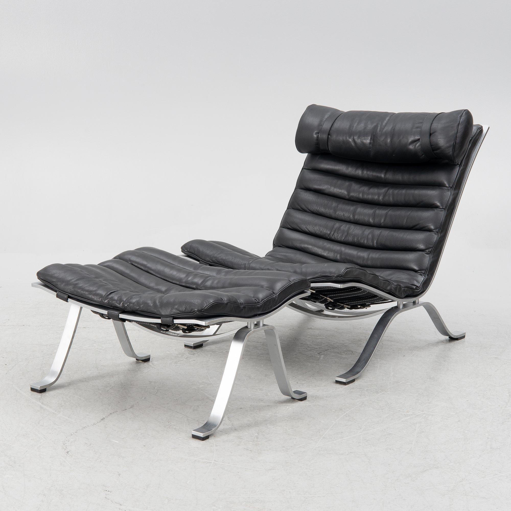 Arne Norell, "Ari", armchair with footstool, Norell Möbel AB.