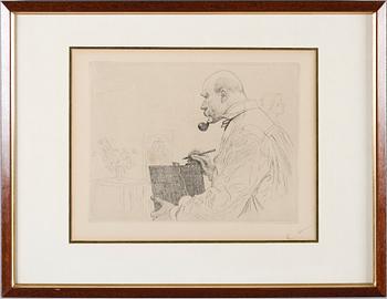 CARL LARSSON, etsning, monogramsignerad.