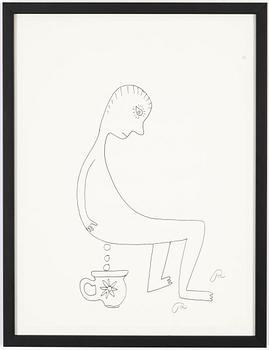 Roger Risberg, indian ink drawing, signed. Executed in 2008.
