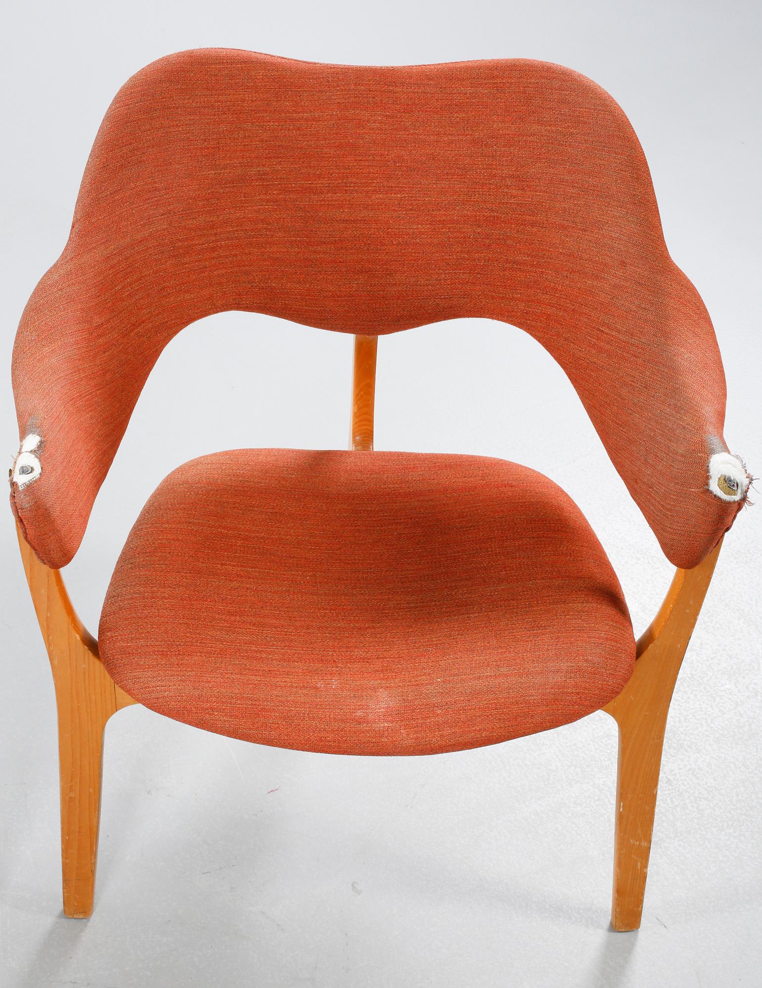 A pair of armchairs, designed by Kjell Hjall & Bjarne Stave for Møre Lenestolfabrikk, Norway, in production from 1954.