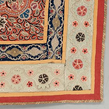 EMBROIDERY. Antique Rascht Embroidery. Persia (Iran). 107 x 123 cm.