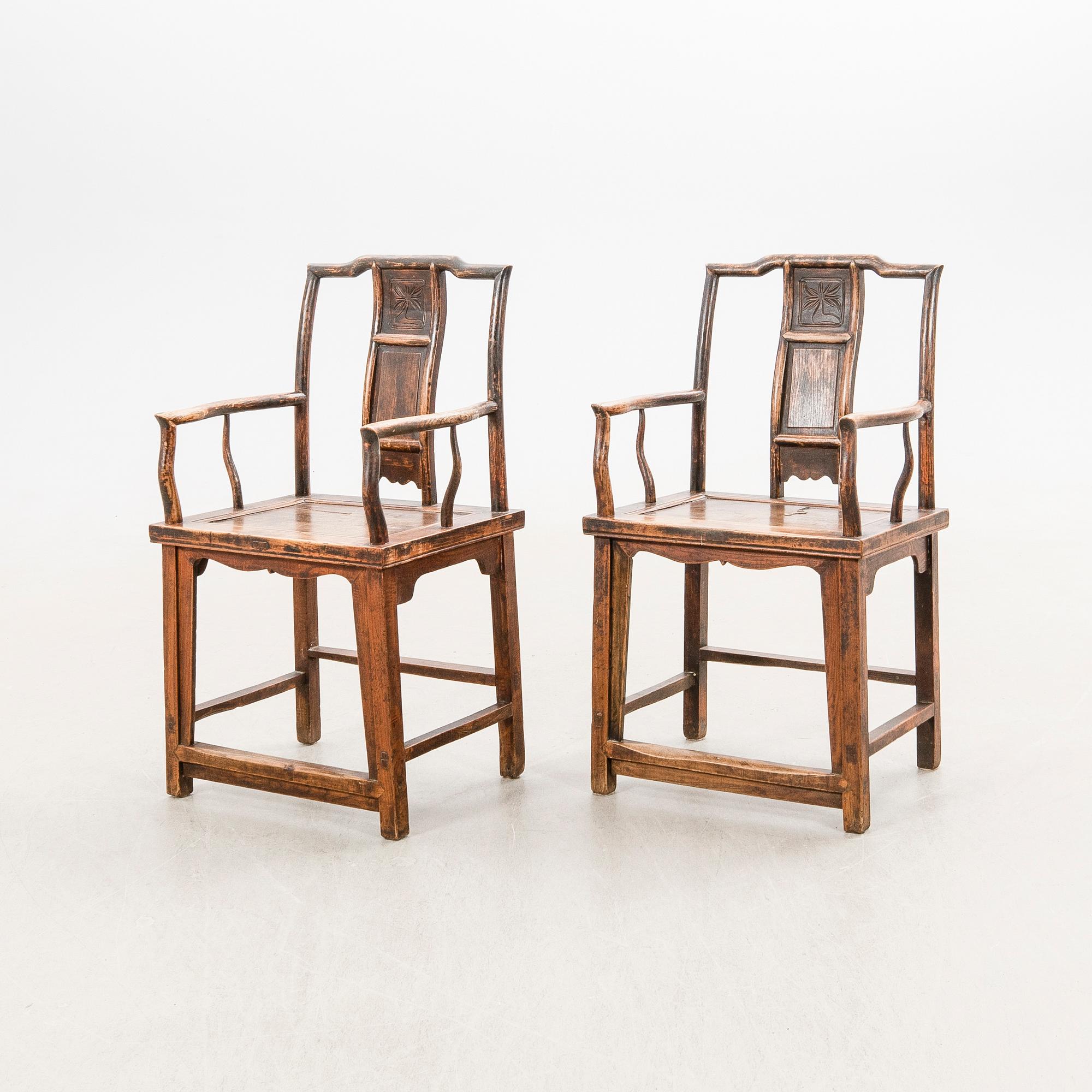 Armchairs, a pair China around 1900.