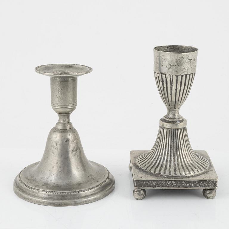 Samling tenn, 8 delar, bl.a. Erik Wikgren, Nyköping (mästare 1805-1846).